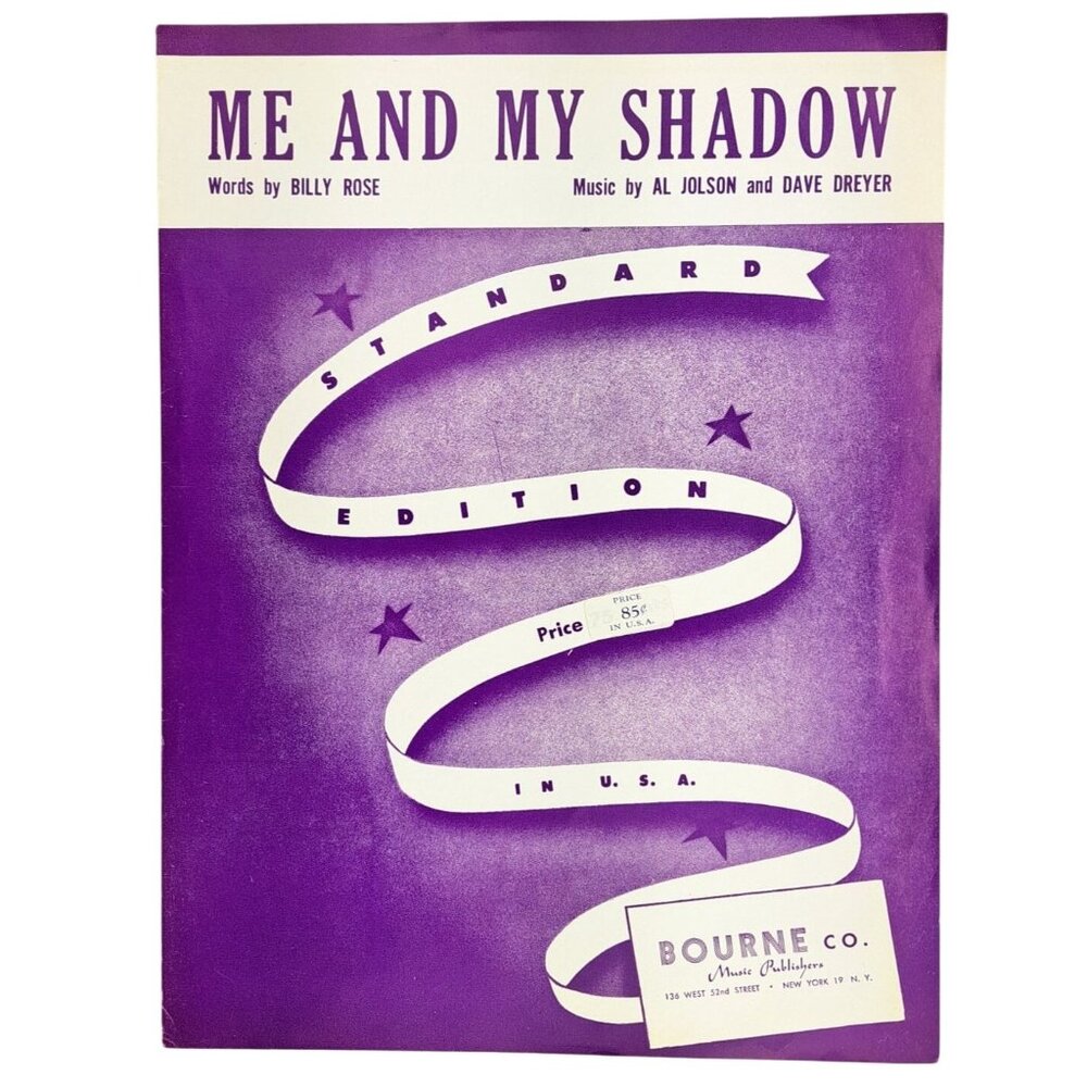Vintage Me And My Shadow Sheet Music Billy Rose Al Jolson 1927 Davis Sinatra